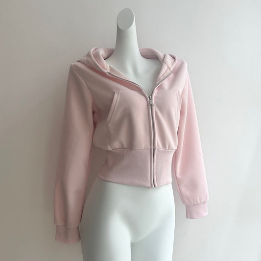 3 Piece Women Yoga Set Cropped Hoodie + Sports Tank with Pads + Ruched Shorts Pink Workout Outfit