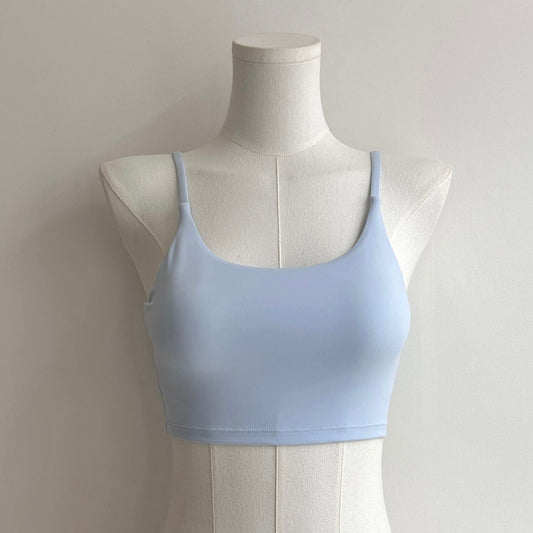 Baby Blue Sports Bra & Pinwheel Blue High-Waist Yoga Leggings Set – 2-Piece Seamless Activewear for Women