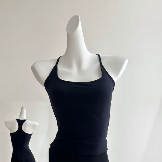 Slim-Fit Spaghetti Strap Sports tank – Light Support Yoga Top